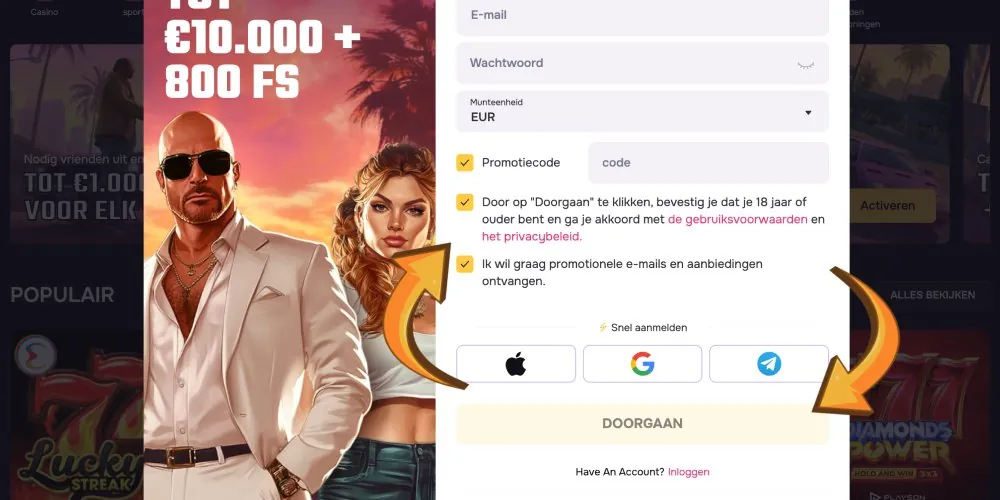 Gtbet-registratie voltooien