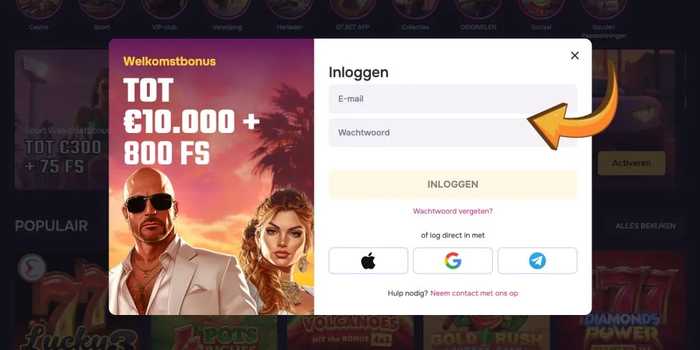 accountgegevens invoeren